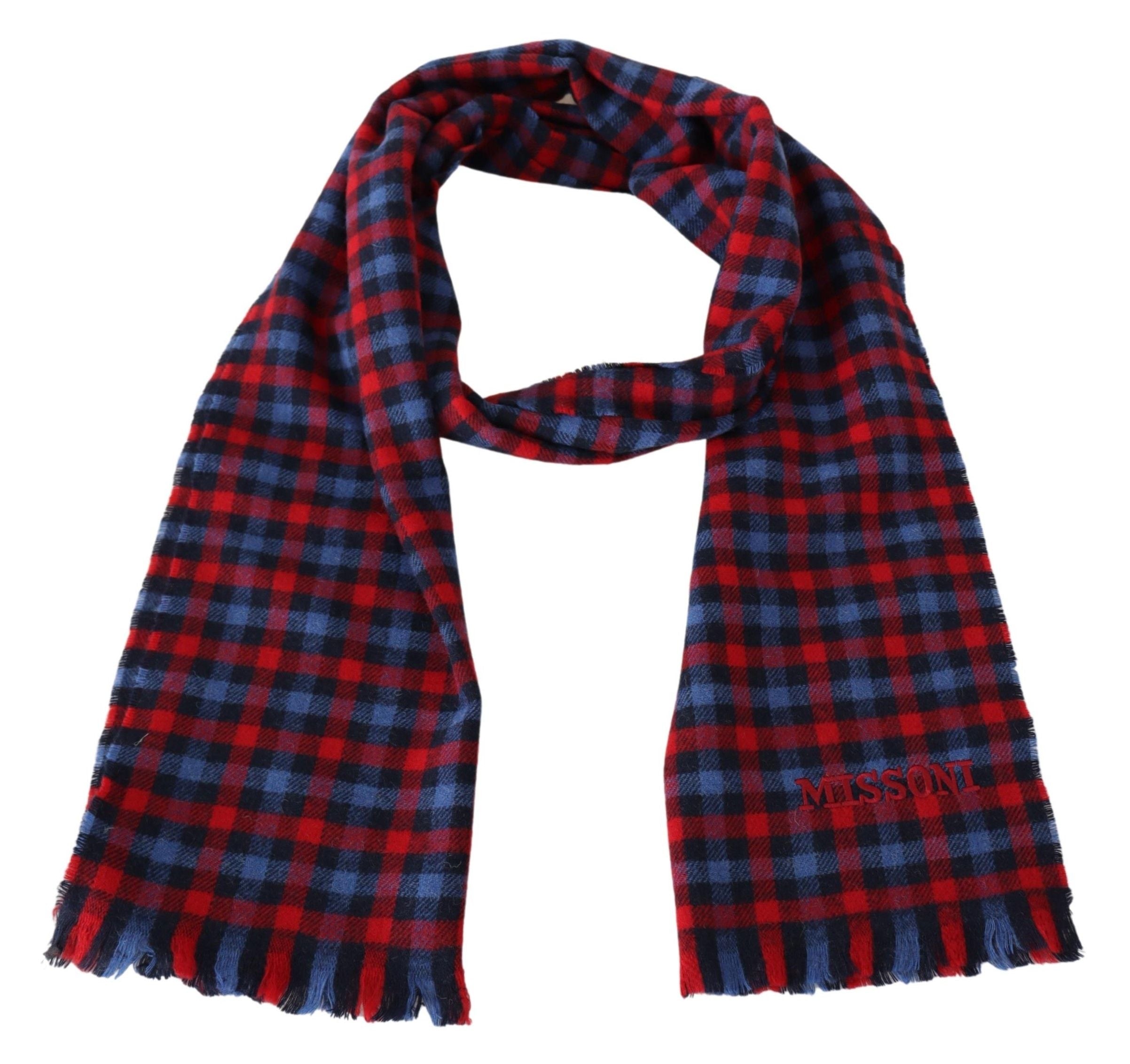 Missoni Multicolor Check Wool Unisex Neck Wrap Shawl