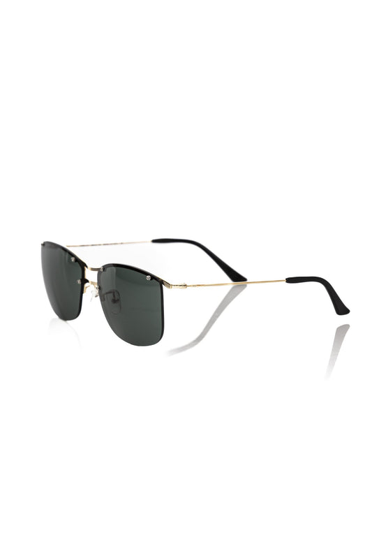 Frankie Morello Black Metallic Fibre Men Sunglasses
