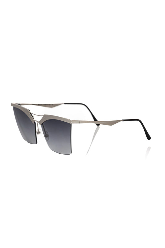 Frankie Morello Silver Metallic Fiber Women Sunglass