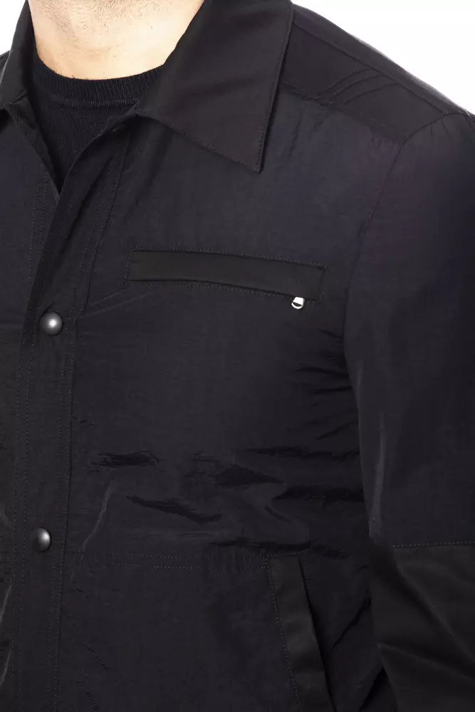 Verri Black Cotton Men's Bomber Jacket