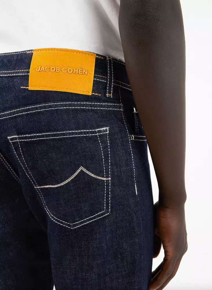 Jacob Cohen Blue Cotton Men's Straight-Leg Jean