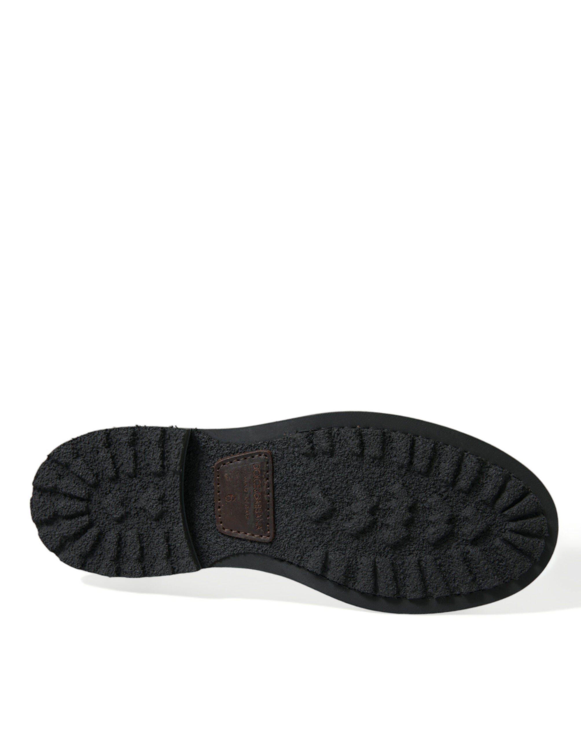 Dolce & Gabbana Black Leather Military Combat Boots Shoes