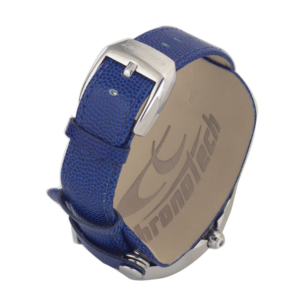 Chronotech Blue Leather Dress Watch
