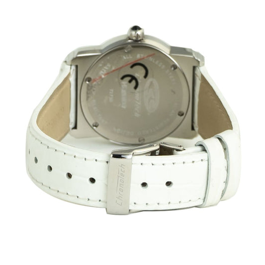 Chronotech White Leather Bracelet Watch