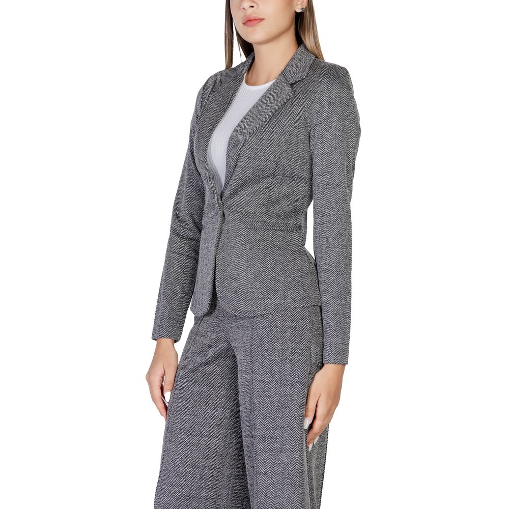 ICHI Black Polyester Blazer