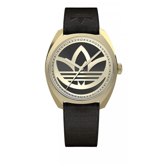 Adidas Black Leather Dress Watch