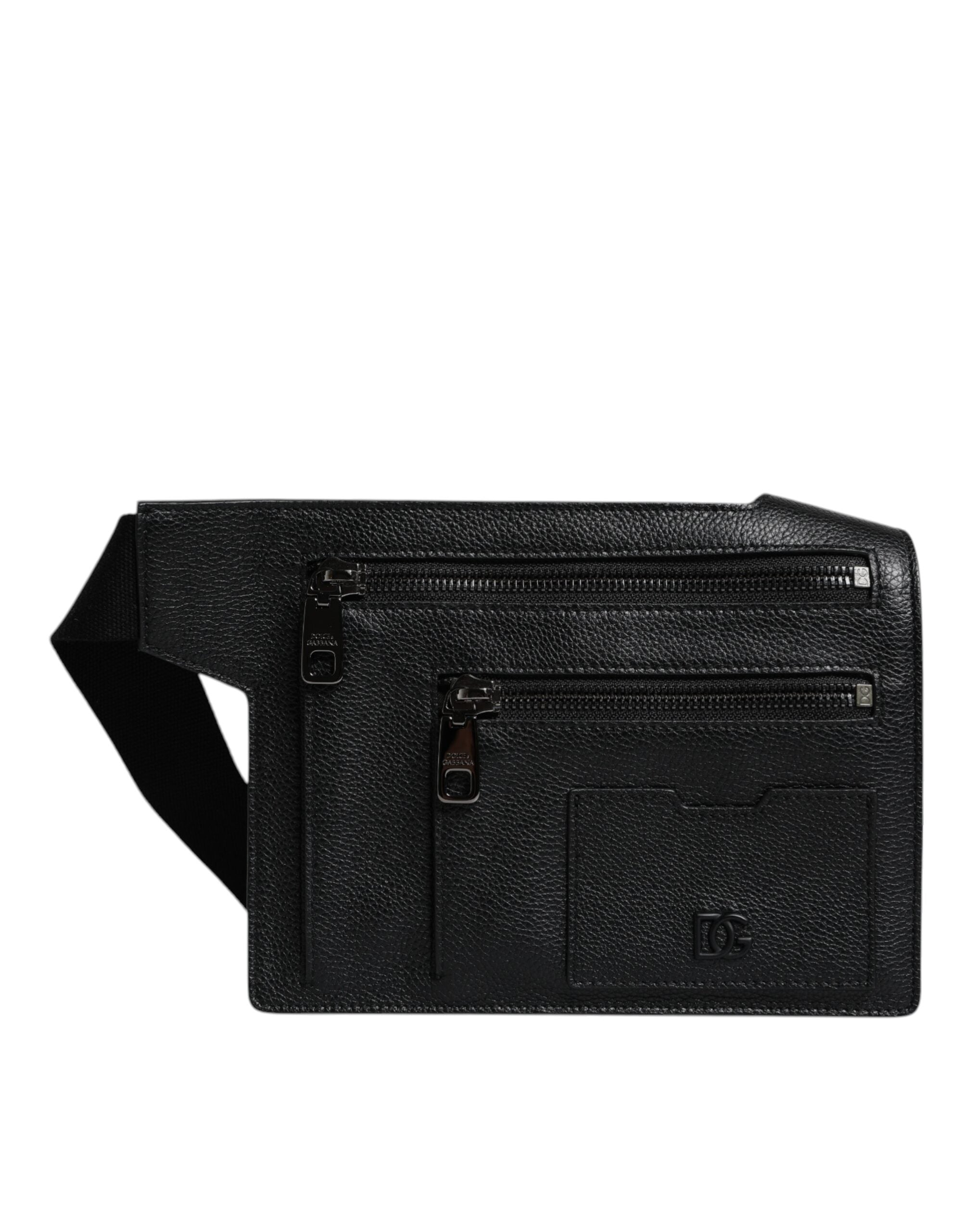 Dolce & Gabbana Black Calfskin Leather Messenger Crossbody Bag