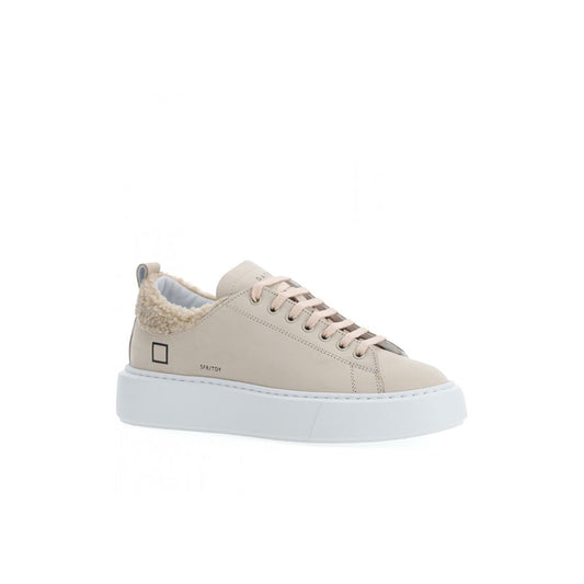 D.A.T.E Beige Leather Sneaker