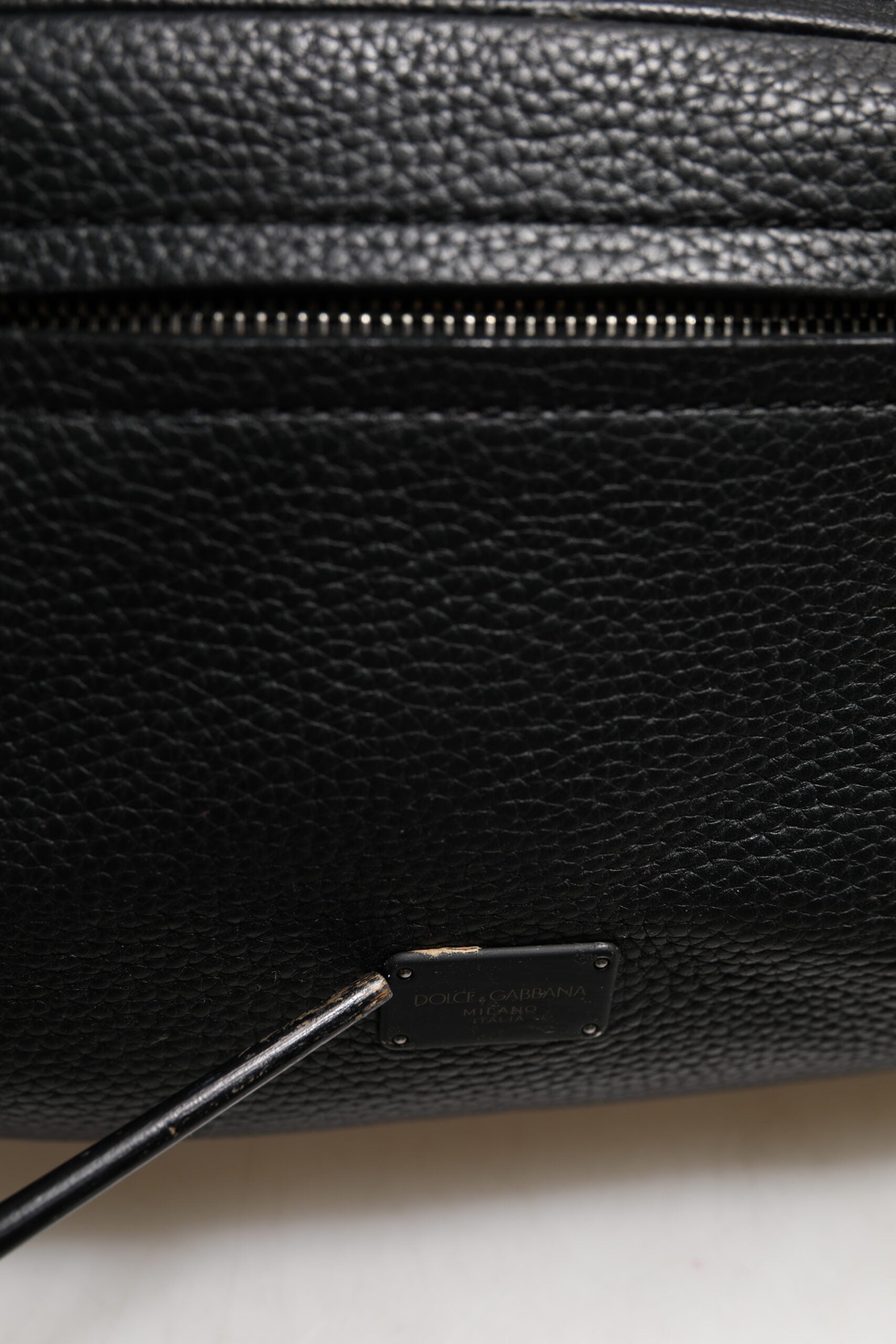Dolce & Gabbana Black Palermo Backpack Hammered Calfskin Leather Bag