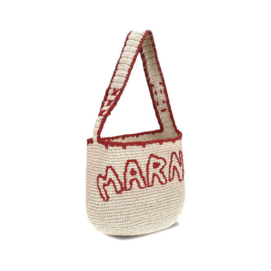 Marni Beige Raffia Shoulder Bag