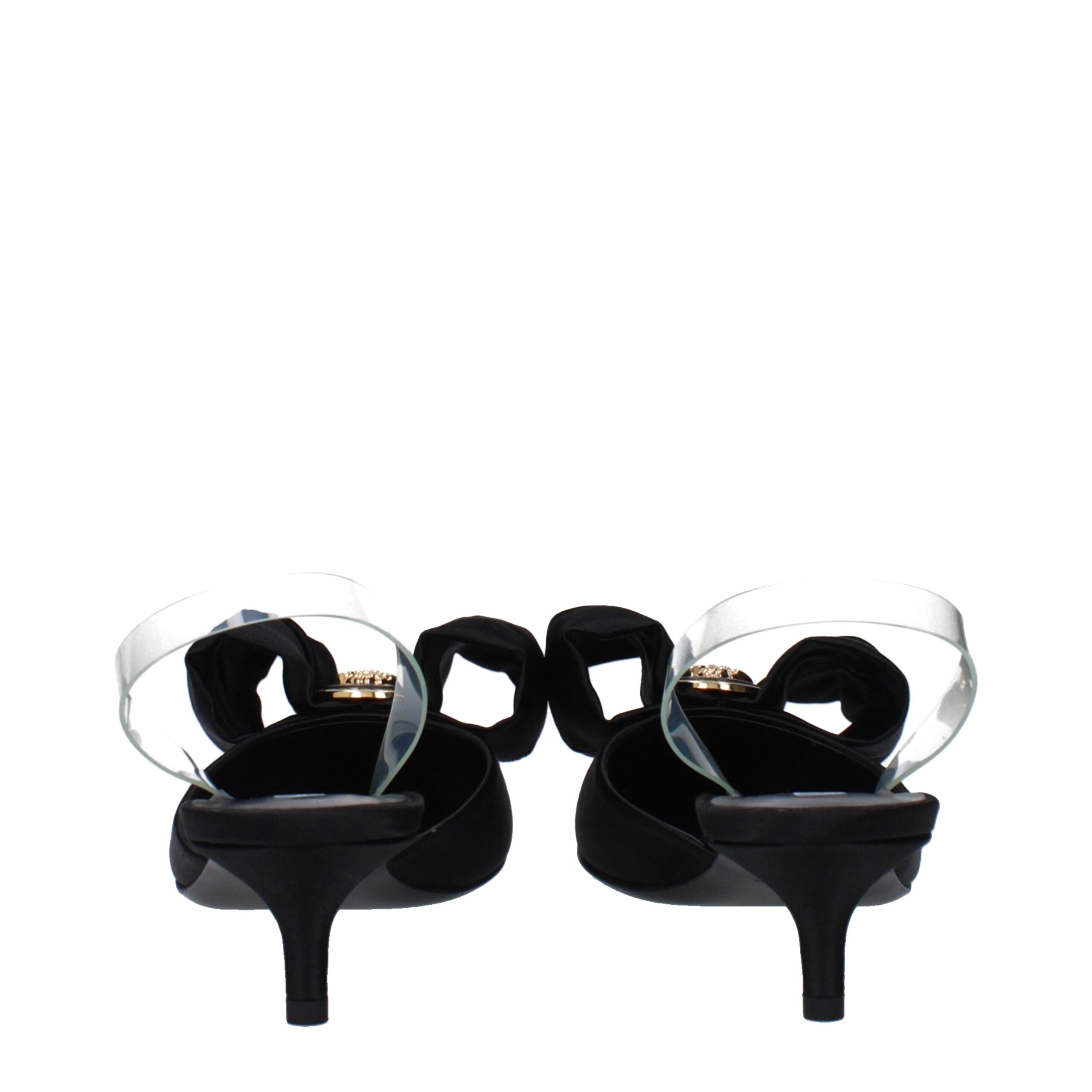 Versace Black Satin Sandals