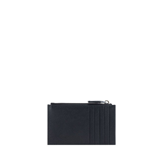 Prada Black Calf Leather Bos Taurus Wallet