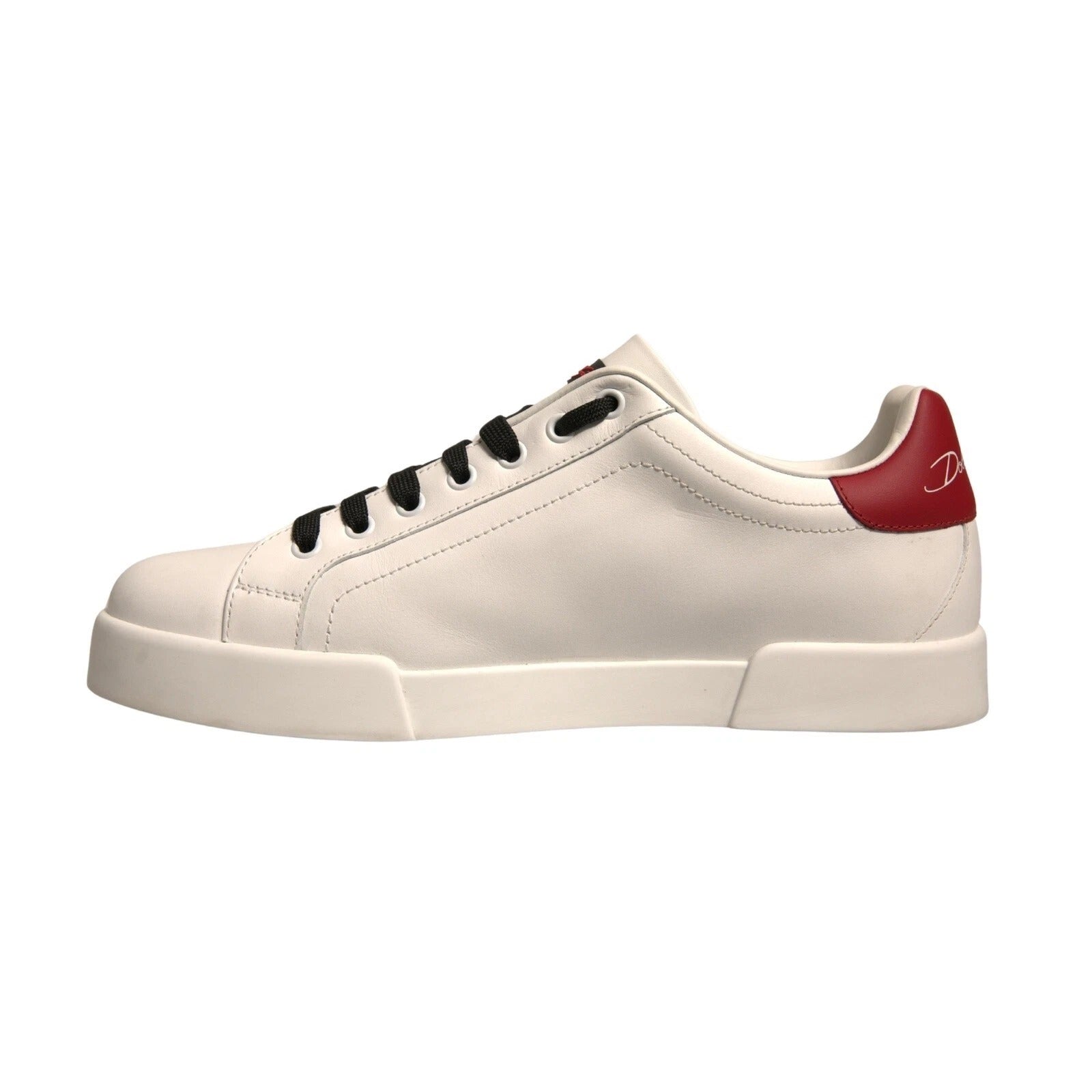 Dolce & Gabbana White Leather DG Logo Low Top Sneakers Shoes