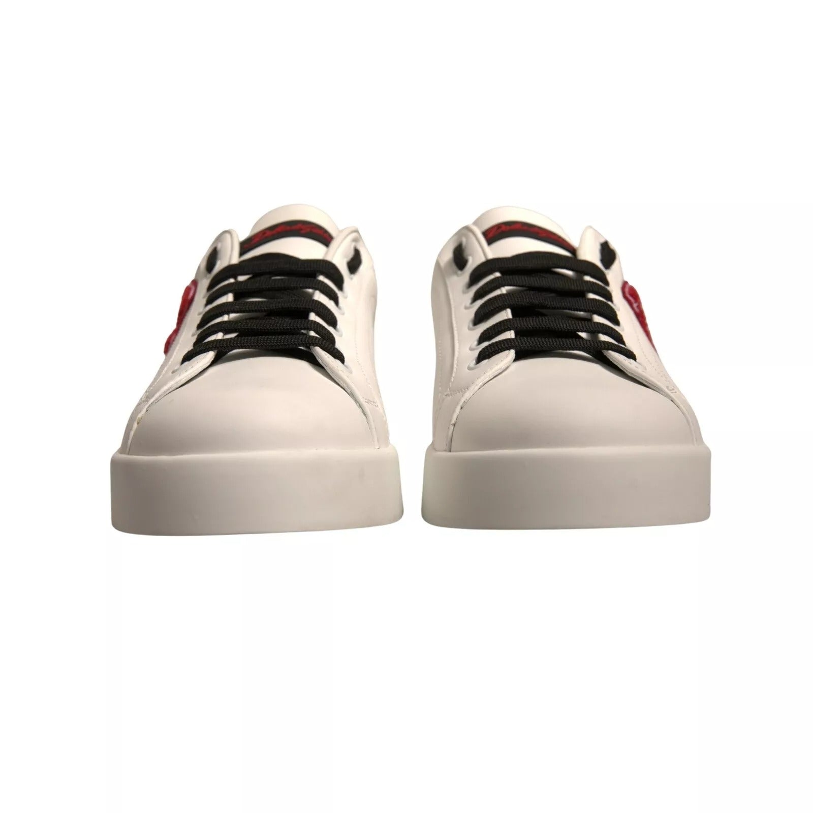 Dolce & Gabbana White Leather DG Logo Low Top Sneakers Shoes