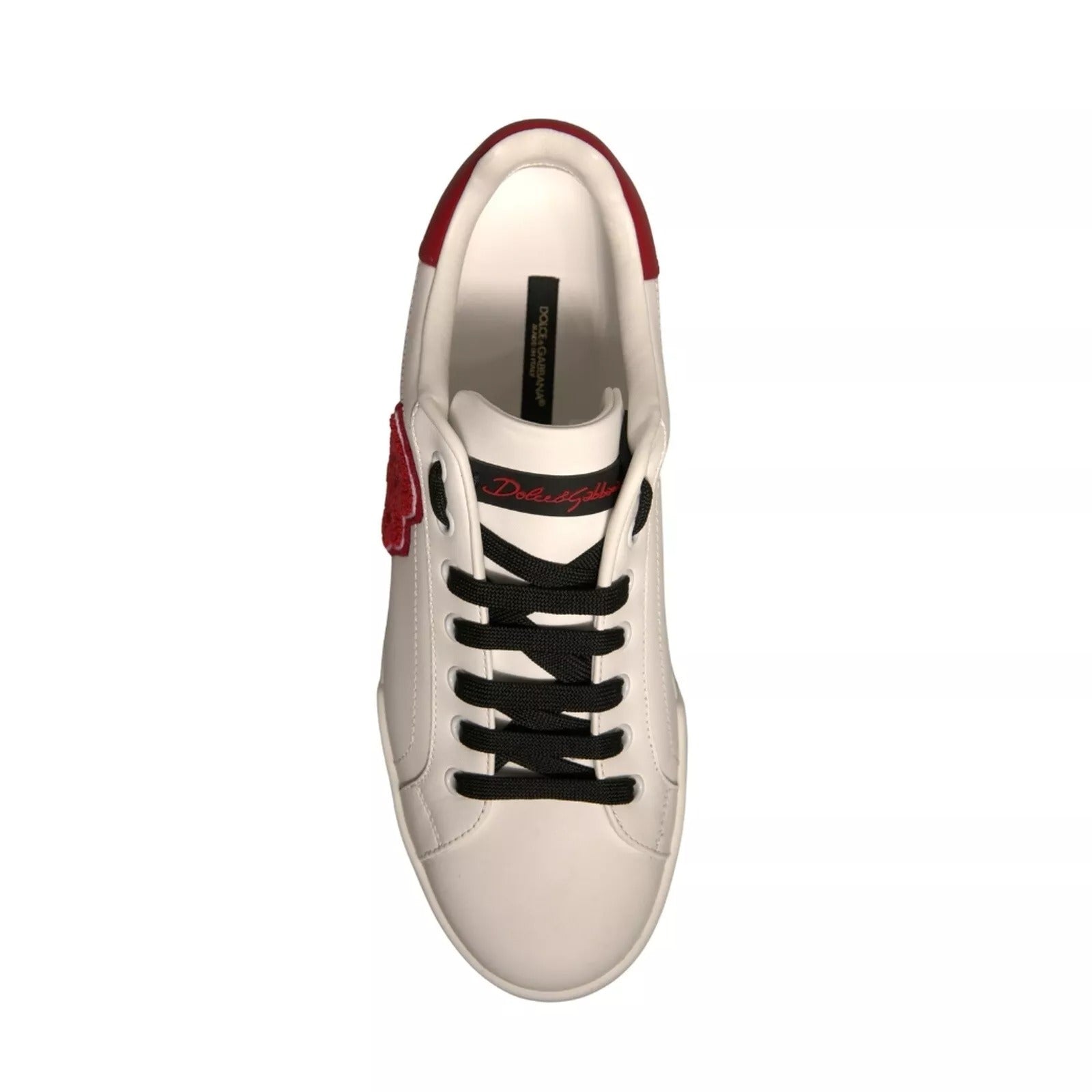 Dolce & Gabbana White Leather DG Logo Low Top Sneakers Shoes