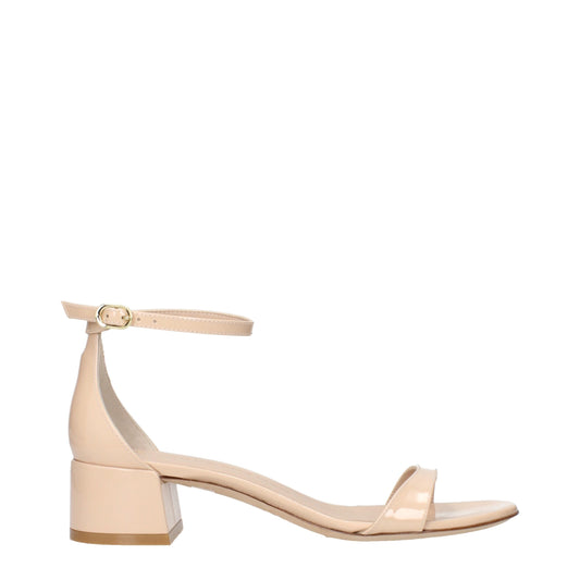 Stuart Weitzman Beige Leather Flat Sandals