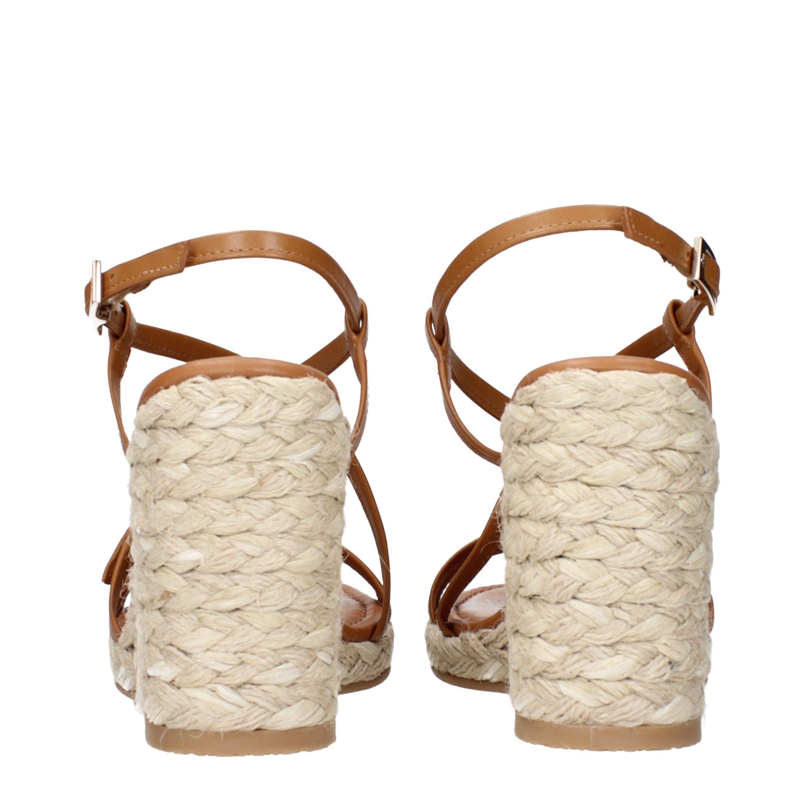 Stuart Weitzman Brown Leather Wedges Sandals