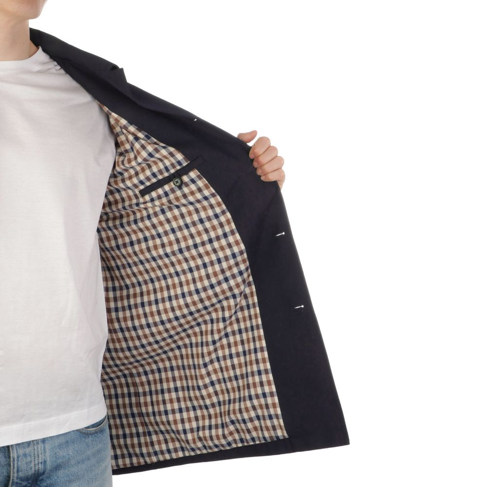 Aquascutum Blue Cotton Men's Jacket