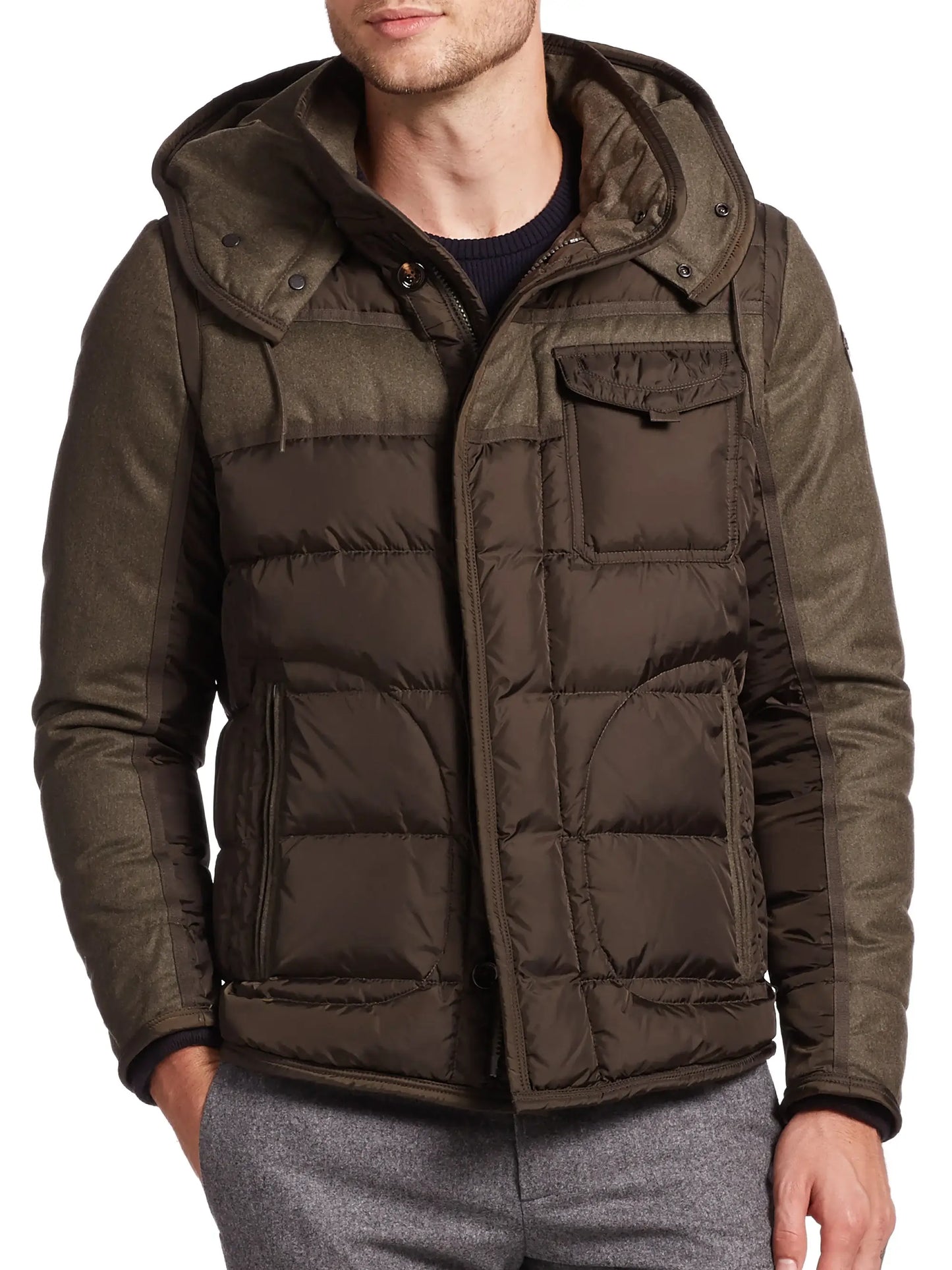 Add Brown Polyamide Men's Waterproof Jacket