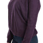 BYBLOS Purple V-neck Long Sleeve Pullover Top