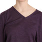 BYBLOS Purple V-neck Long Sleeve Pullover Top