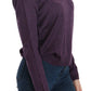 BYBLOS Purple V-neck Long Sleeve Pullover Top