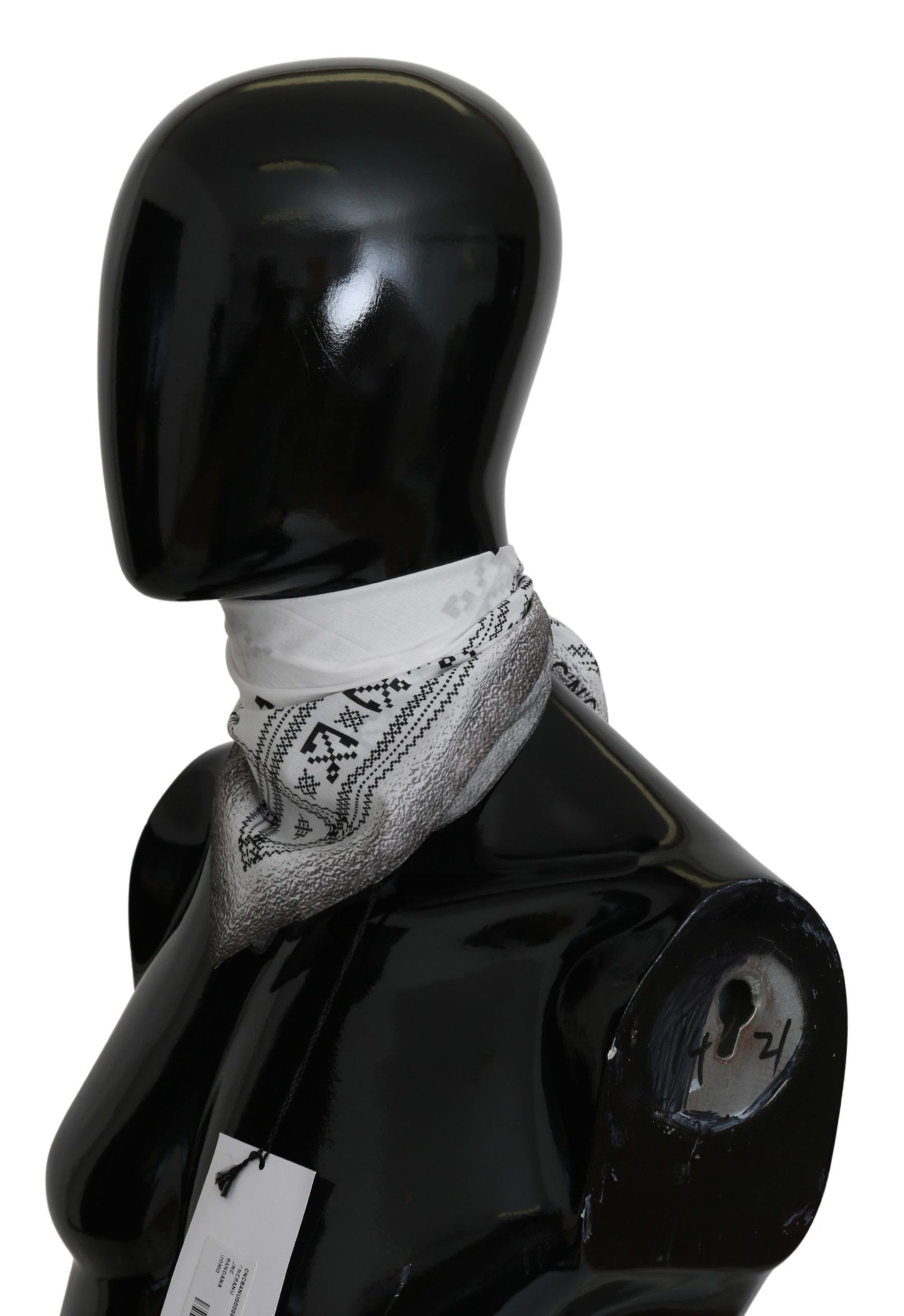 Costume National White Printed Bandana Cotton Scarf