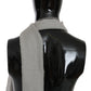 Costume National Gray Fringe Neck Wrap Cotton Scarf