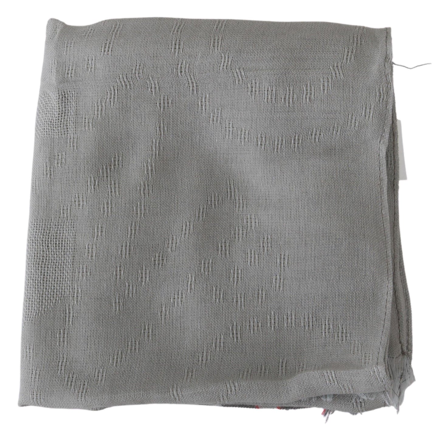 Costume National Gray Fringe Neck Wrap Cotton Scarf