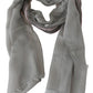 Costume National Gray Fringe Neck Wrap Cotton Scarf