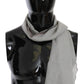 Costume National Gray Fringe Neck Wrap Cotton Scarf