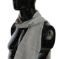 Costume National Gray Fringe Neck Wrap Cotton Scarf