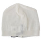 Costume National Beanie White Wool Blend Branded Hat