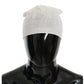 Costume National Beanie White Wool Blend Branded Hat