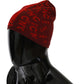 Costume National Red Wool Blend Branded Beanie Hat