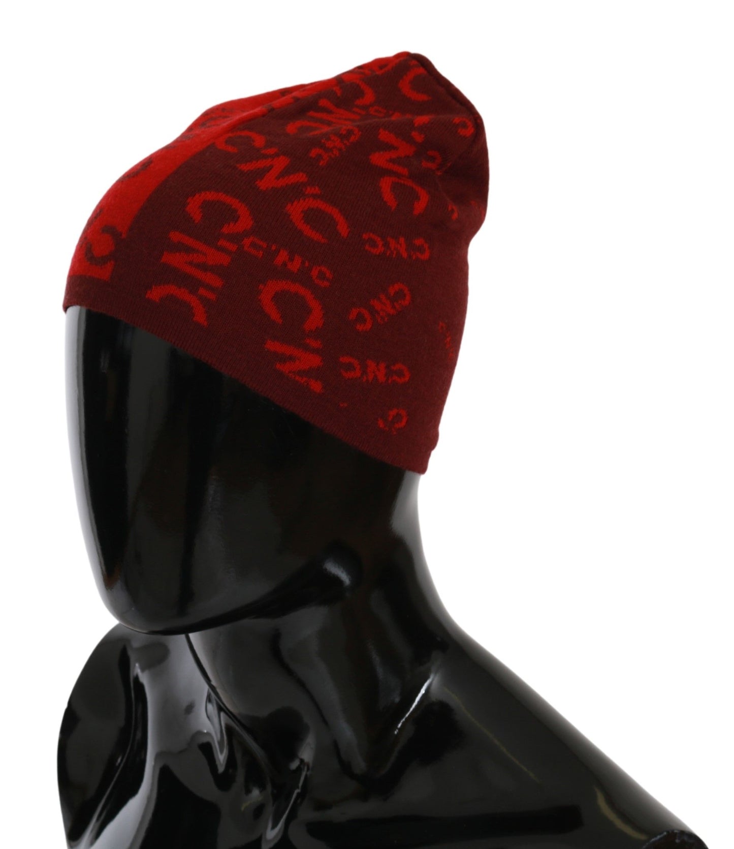 Costume National Red Wool Blend Branded Beanie Hat