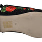 Dolce & Gabbana Black Floral Crystal Slingbacks Flats Shoes