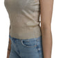 BYBLOS Beige Sleeveless Spaghetti Strap Tank See Through Top