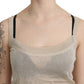 BYBLOS Beige Sleeveless Spaghetti Strap Tank See Through Top