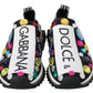 Dolce & Gabbana Black Multicolor Crystal Sneakers Shoes
