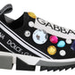 Dolce & Gabbana Black Multicolor Crystal Sneakers Shoes
