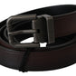 Dolce & Gabbana Solid Brown Leather Gray Buckle Belt