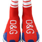 Dolce & Gabbana Blue Red Sorrento Logo Sneakers Socks Shoes