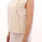 Andrea Incontri White Cotton Checkered Shirt Top