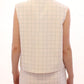 Andrea Incontri White Cotton Checkered Shirt Top
