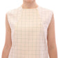 Andrea Incontri White Cotton Checkered Shirt Top