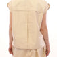 Andrea Incontri Beige Sleeveless Blouse Top