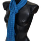 Missoni Blue Checkered Cashmere Unisex Wrap Fringes Scarf