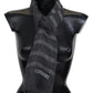 Missoni Gray Striped Wool Unisex Neck Wrap Fringes Scarf