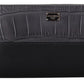 Dolce & Gabbana Black Zip Around Continental Clutch Leather Wallet